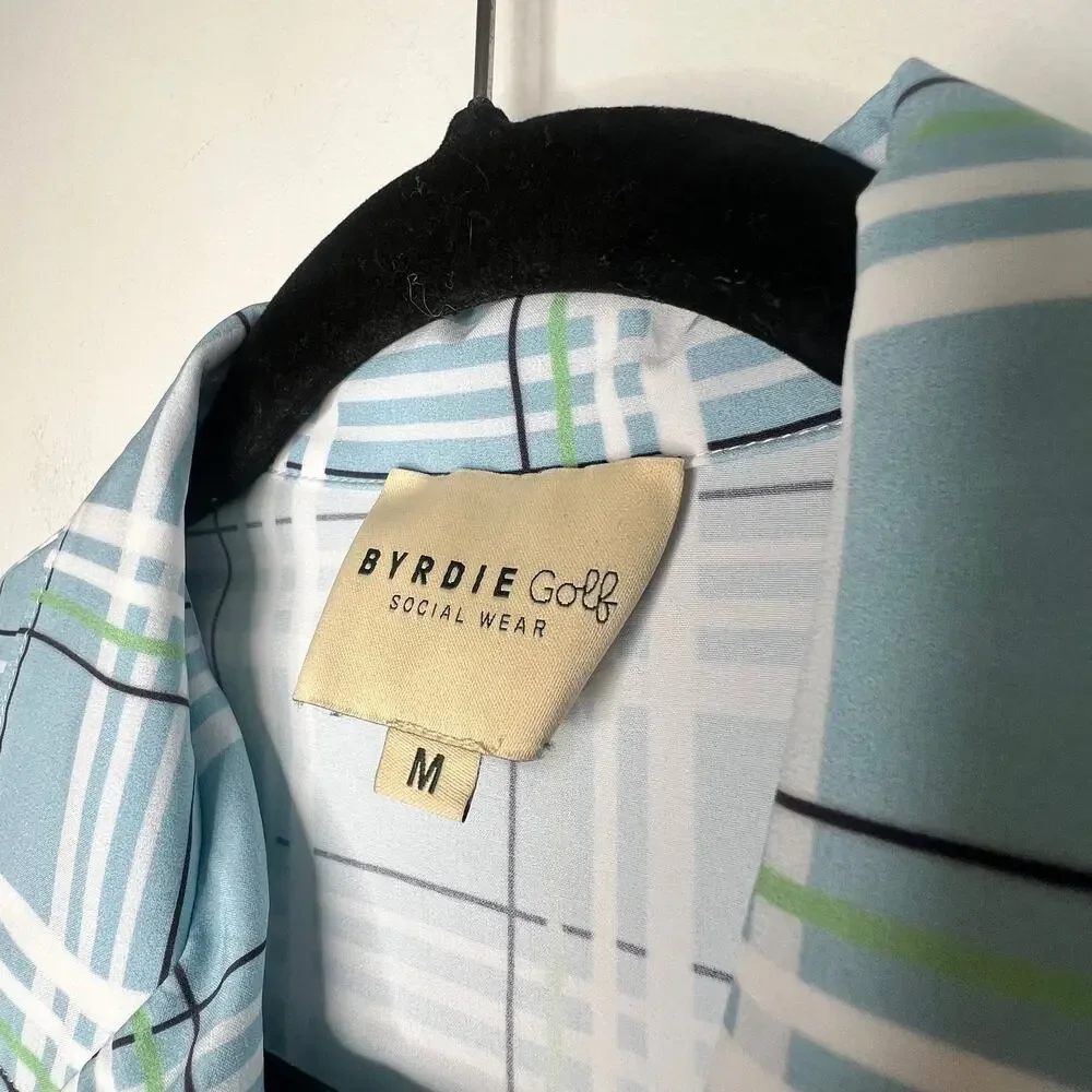 Byrdie Golf Social Plaid Mini Shirt Dress Size M - Picture 7 of 8